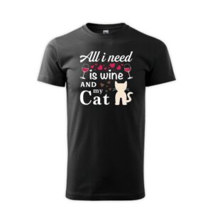 Wine and Cat macskás póló férfi póló 