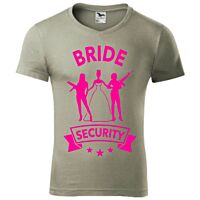 Lánybúcsú - Bride security Slim Fit V nyakú Férfi Póló